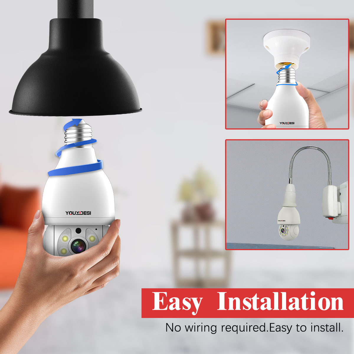 Motion sensor light hot sale with camera wifi
