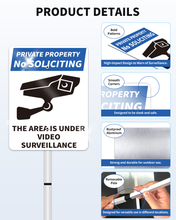 Load image into Gallery viewer, PRIVATE PROPERTY Reflective Video Surveillance Yard Sign, Aluminum Home Security Sign with Stakes, Anti-UV, Rustproof, Waterproof, 9*7inch