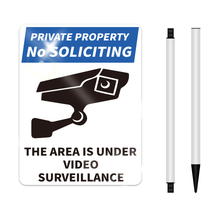 Load image into Gallery viewer, PRIVATE PROPERTY Reflective Video Surveillance Yard Sign, Aluminum Home Security Sign with Stakes, Anti-UV, Rustproof, Waterproof, 9*7inch