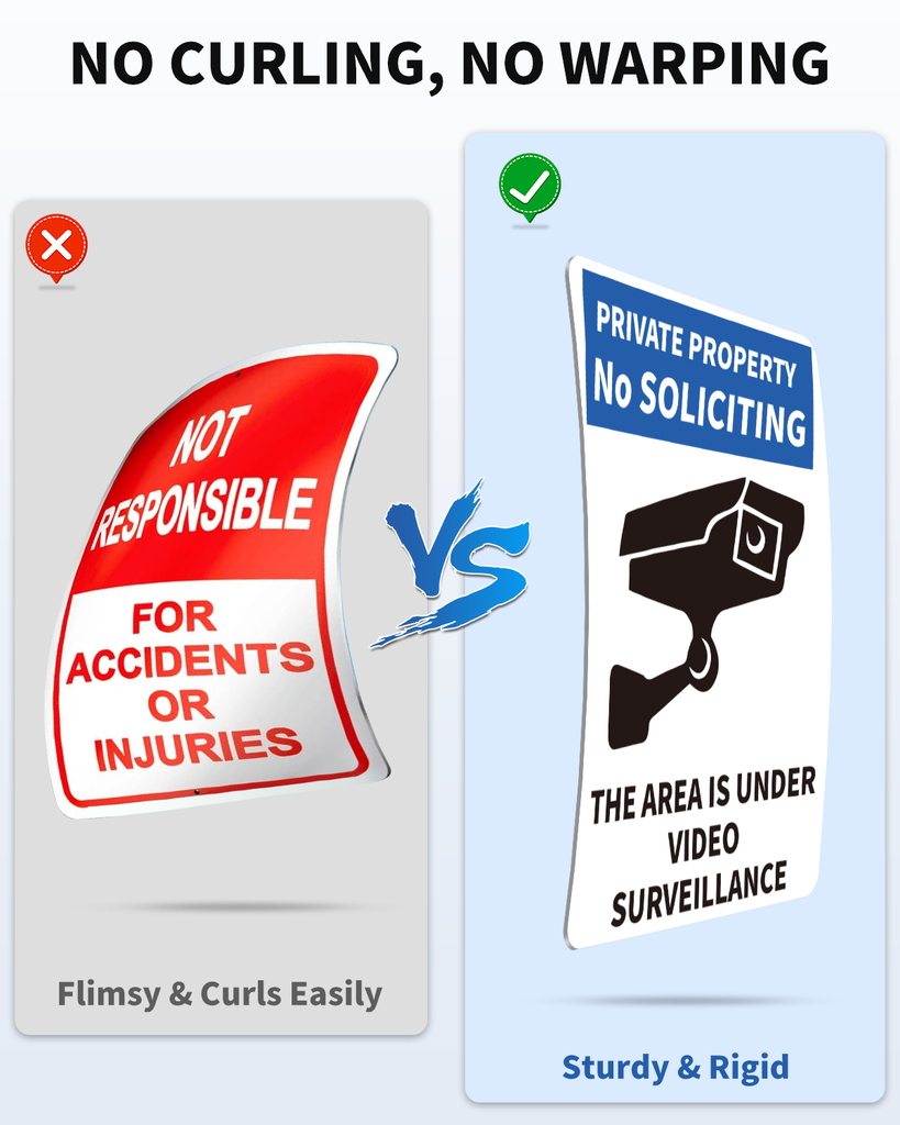 PRIVATE PROPERTY Reflective Video Surveillance Yard Sign, Aluminum Home Security Sign with Stakes, Anti-UV, Rustproof, Waterproof, 9*7inch